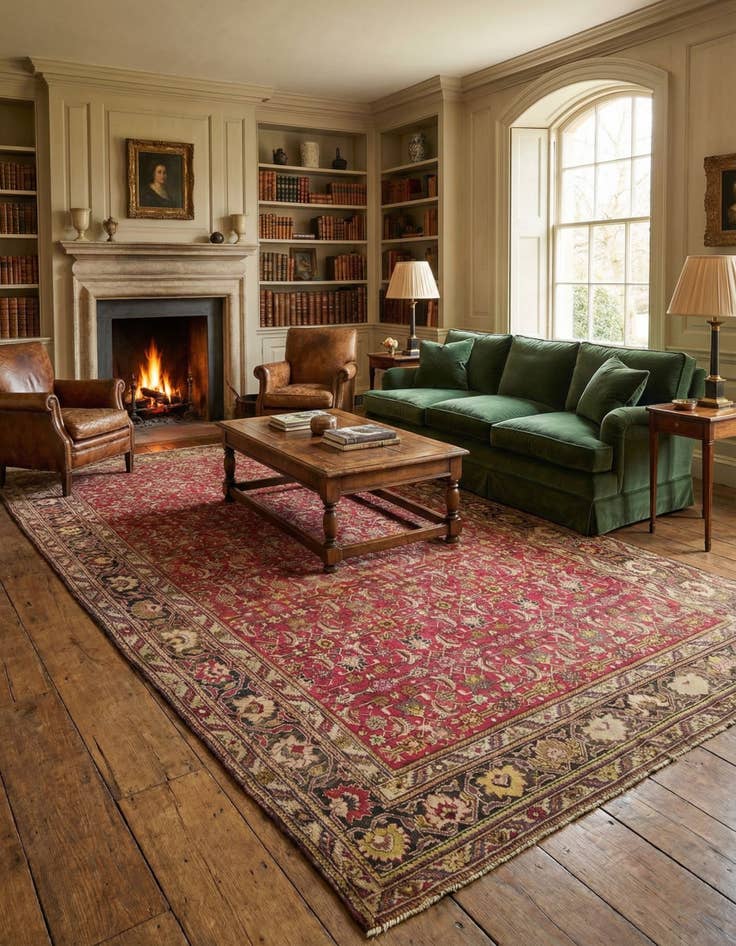 Detail image of  6' 8 x 15' 3  Hand Knotted Malayer Persian Wool Rug