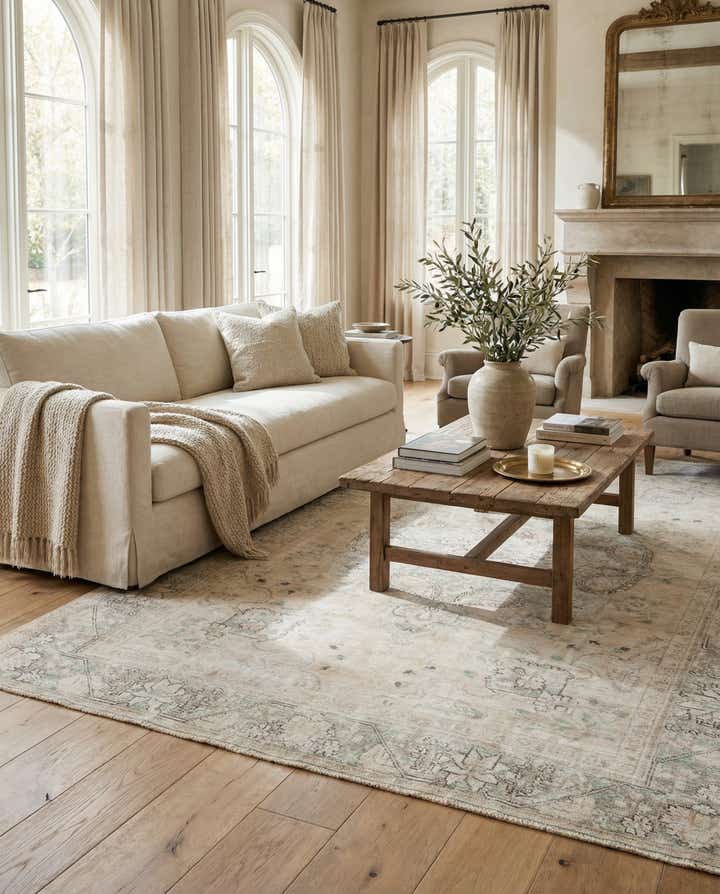 6' x 9' 6 Hand Knotted Ultra Vintage Persian Wool Rug