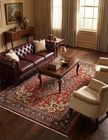 4' 7 x 6' 8 Hand Knotted Qom Persian Rug