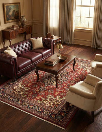 4' 7 x 6' 8 Hand Knotted Qom Persian Rug
