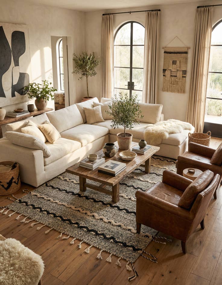 Detail image of 6' 6 x 10'  Hand Knotted Moroccan Wool Rug