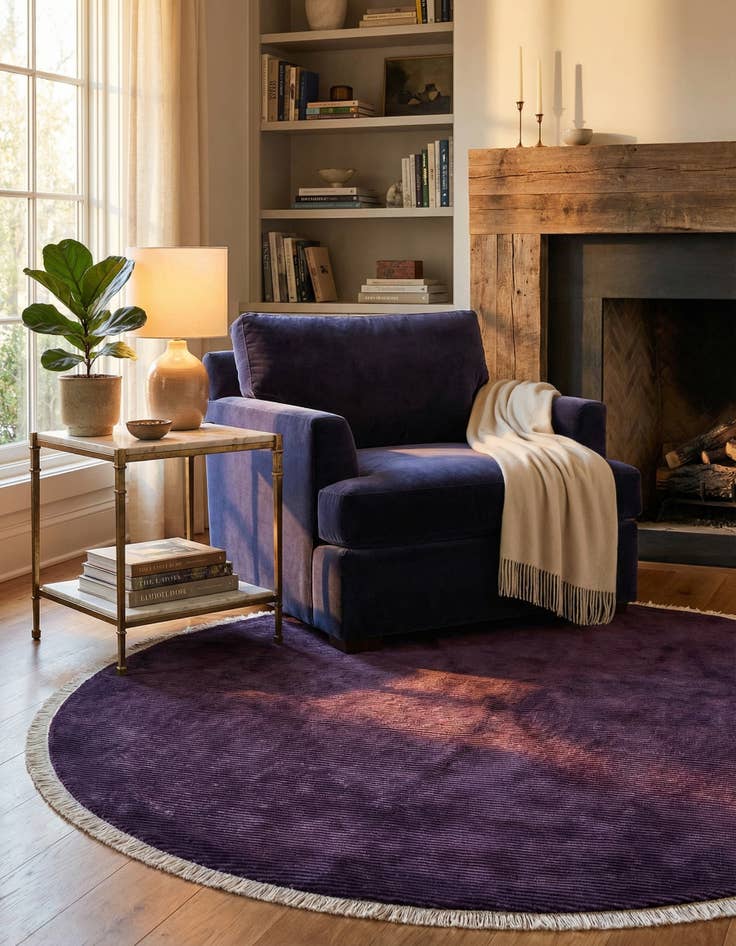 Detail image of 6' 6 x 6' 6  Hand Knotted Darya Wool Round Rug