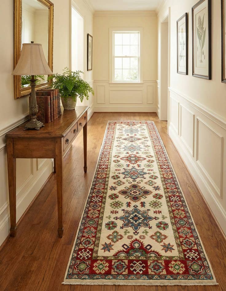 Detail image of 2' 8 x 9' 9  Hand Knotted Kazak Runner Rug