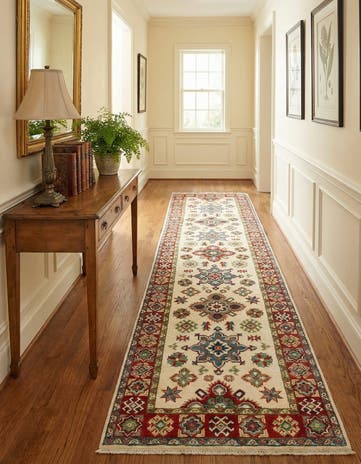 2' 8 x 9' 9 Hand Knotted Kazak Runner Rug