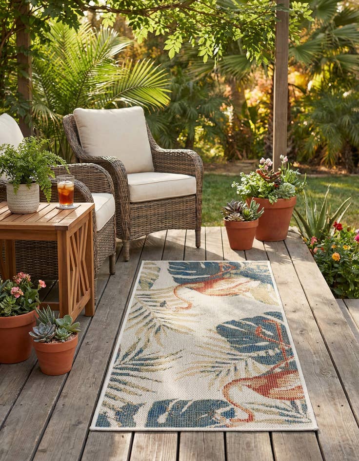 Detail image of 2' x 4'  Washable Baja Indoor / Outdoor Runner Rug