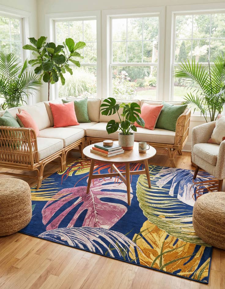 Detail image of 7' 10 x 7' 10 Blossom Square Rug