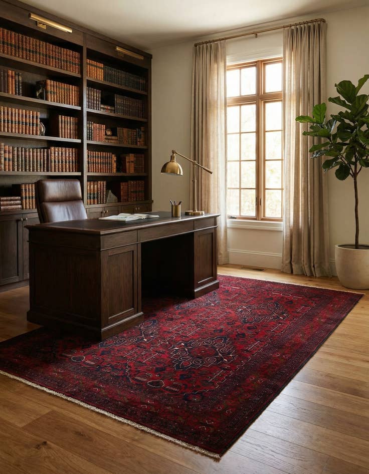 Detail image of  6' 8 x 9' 9  Hand Knotted Khal Mohammadi Wool Rug