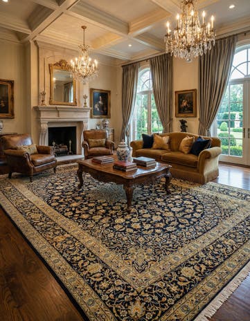10' 6 x 14' 1 Kashan Wool Rug