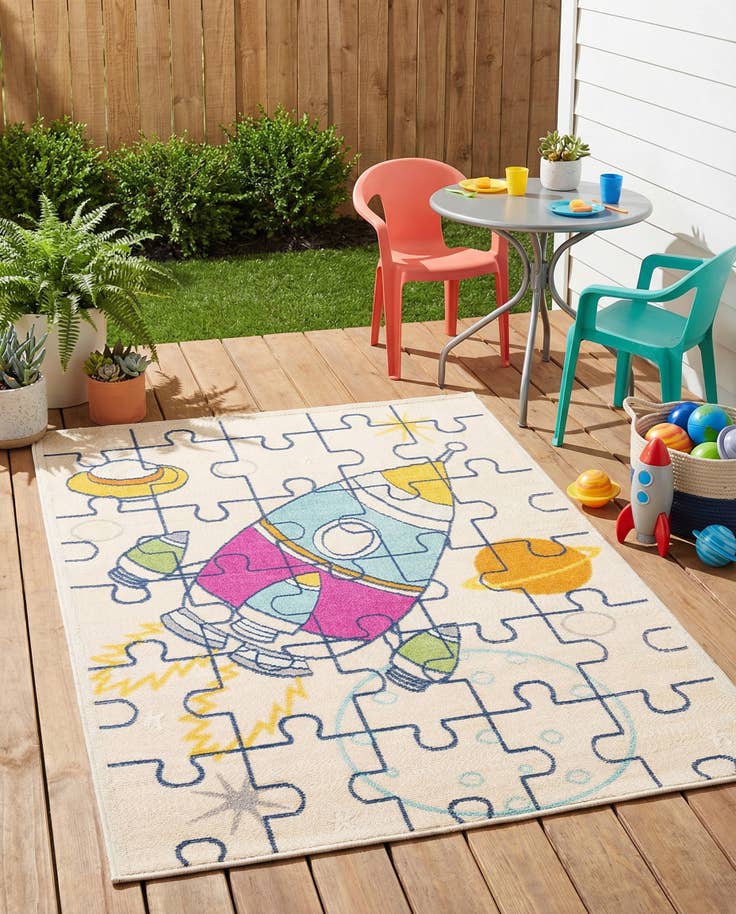 Detail image of 5' 3 x 7' 7 Easy-Clean Indoor / Outdoor Rug