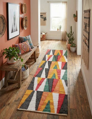 2' 7 x 10' Hand Braided Chindi Cotton Runner Rug