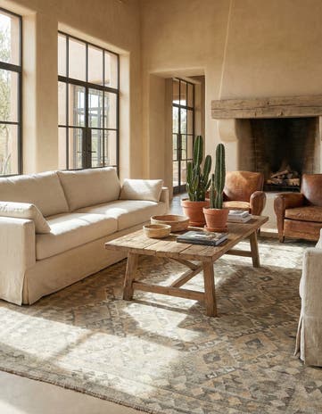 6' 10 x 9' 10 Hand Woven Kilim Maymana Wool Rug