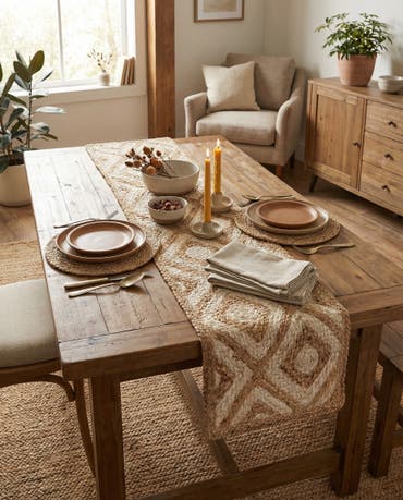  1' 2 x 4' 1  Hand Braided Jute Table Runner Rug