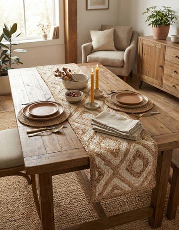 1' 2 x 4' 1 Handmade Braided Jute Table Runner Rug