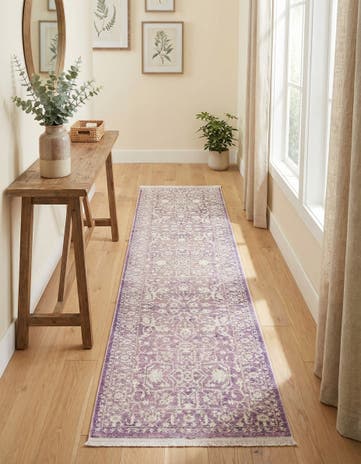 Purple Modern Classical Runner Rug