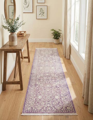 Purple Modern Classical Runner Rug