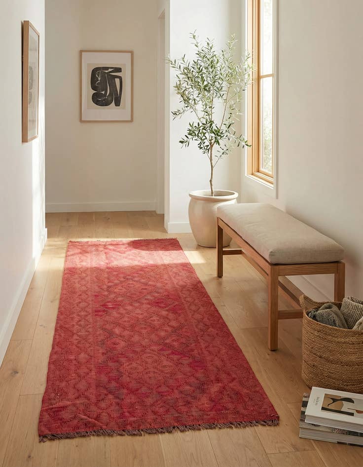 Detail image of 3' 1 x 6' 2  Hand Woven Kilim Modern Wool Rug