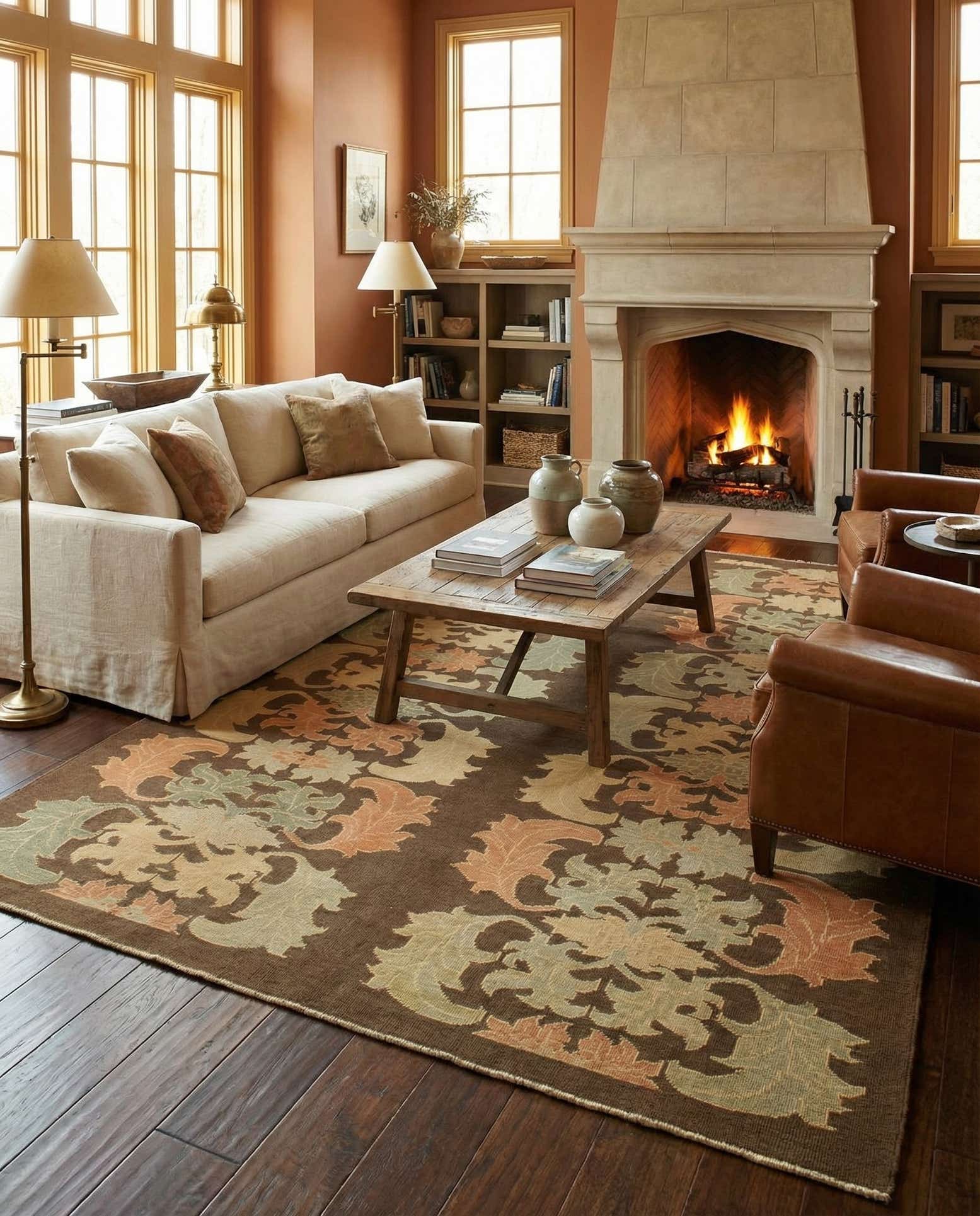 9' x 12' 8 Hand Knotted Oushak Wool Rug