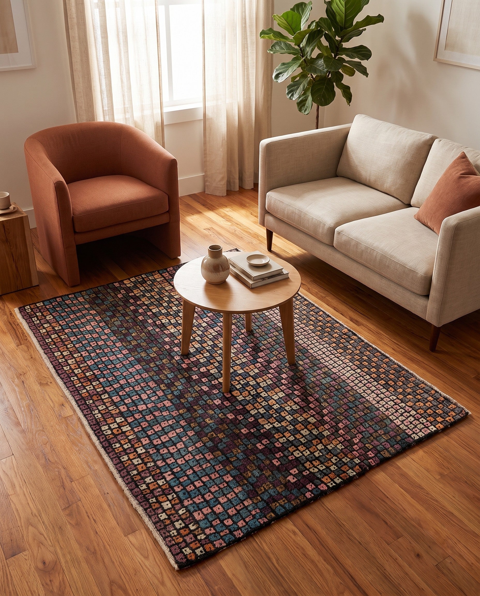 4' 1 x 5' 5 Hand Knotted Darya Wool Rug