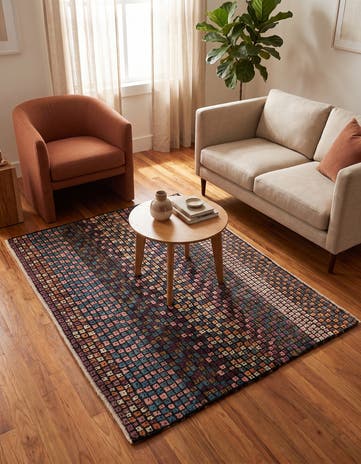 4' 1 x 5' 5 Hand Knotted Darya Wool Rug