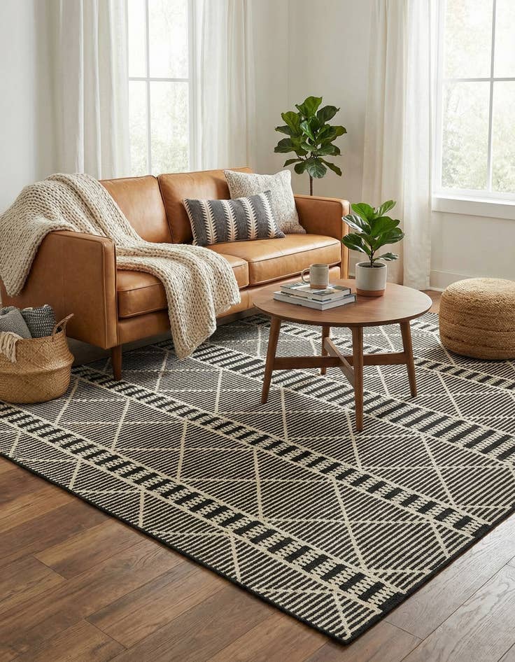 Detail image of 6' x 6'  Washable Trellis Indoor / Outdoor Square Rug