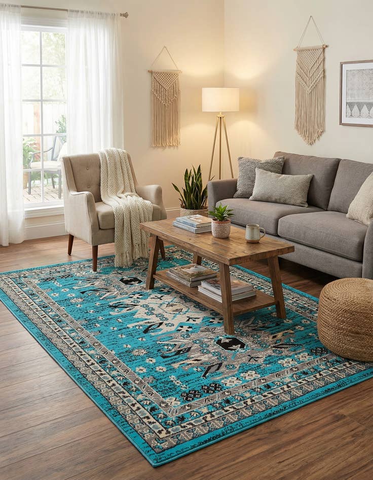 Detail image of 4' x 6' Heriz Design Rug