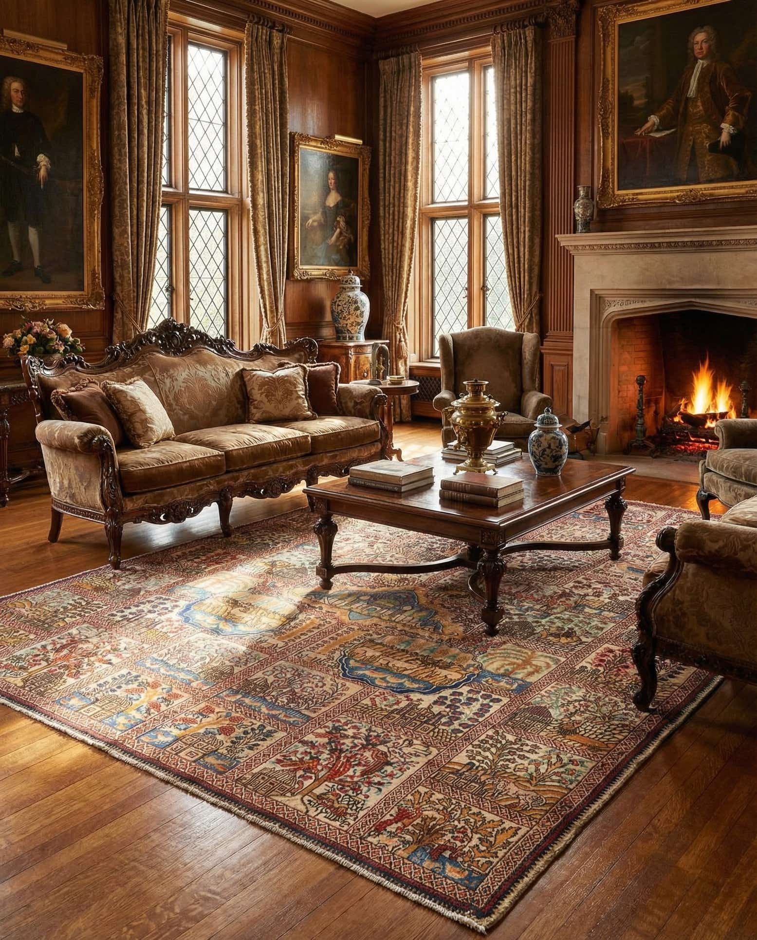 9' 3 x 12' 1 Kerman Wool Rug