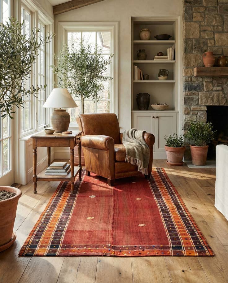 Detail image of 4' 10 x 8' 8 Jajim Wool Rug