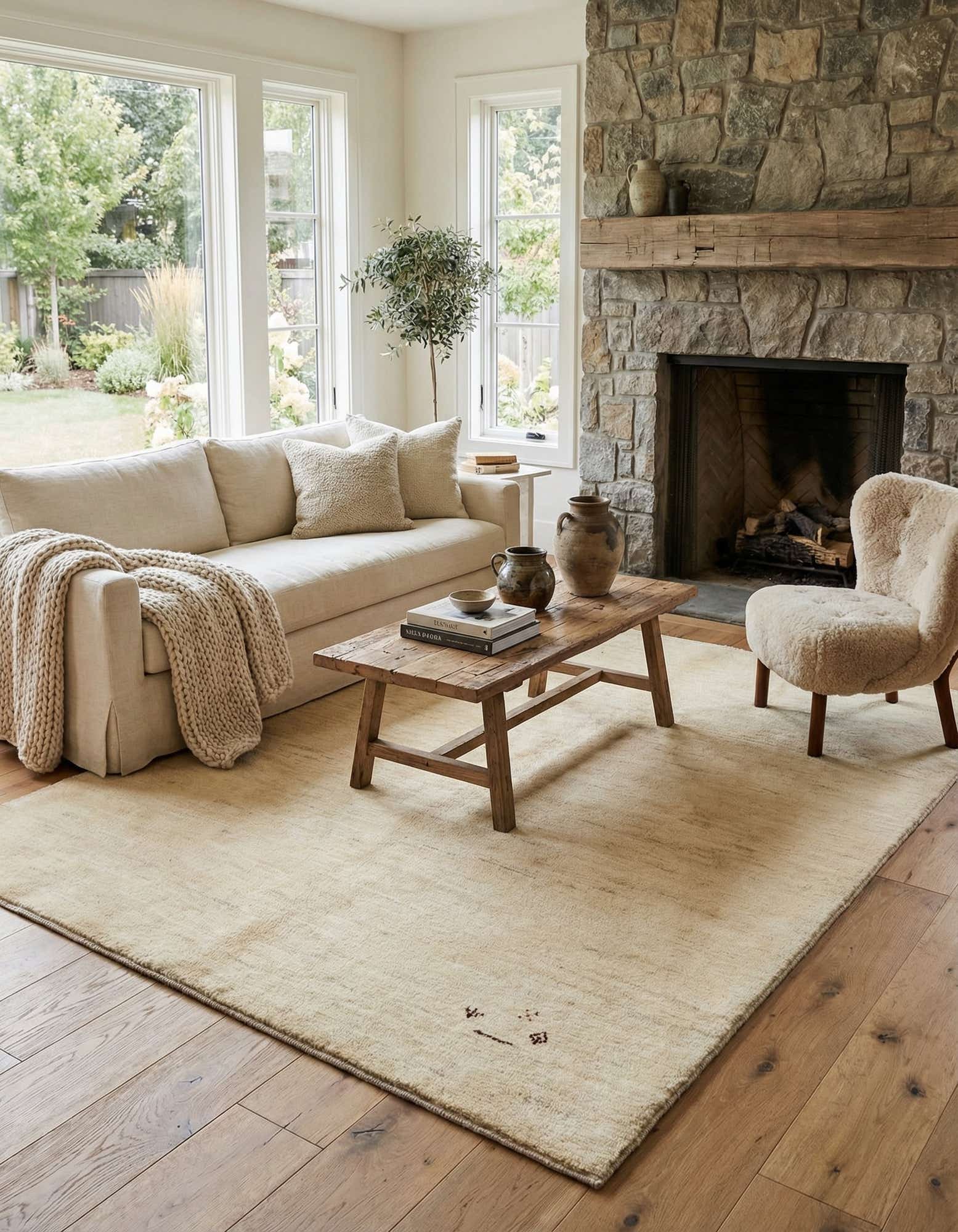 5' 1 x 6' 2 Hand Knotted Gabbeh Shouli Persian Wool Rug