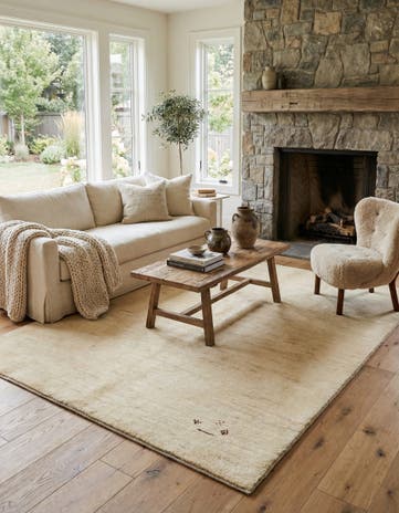 5' 1 x 6' 2 Hand Knotted Gabbeh Shouli Persian Wool Rug