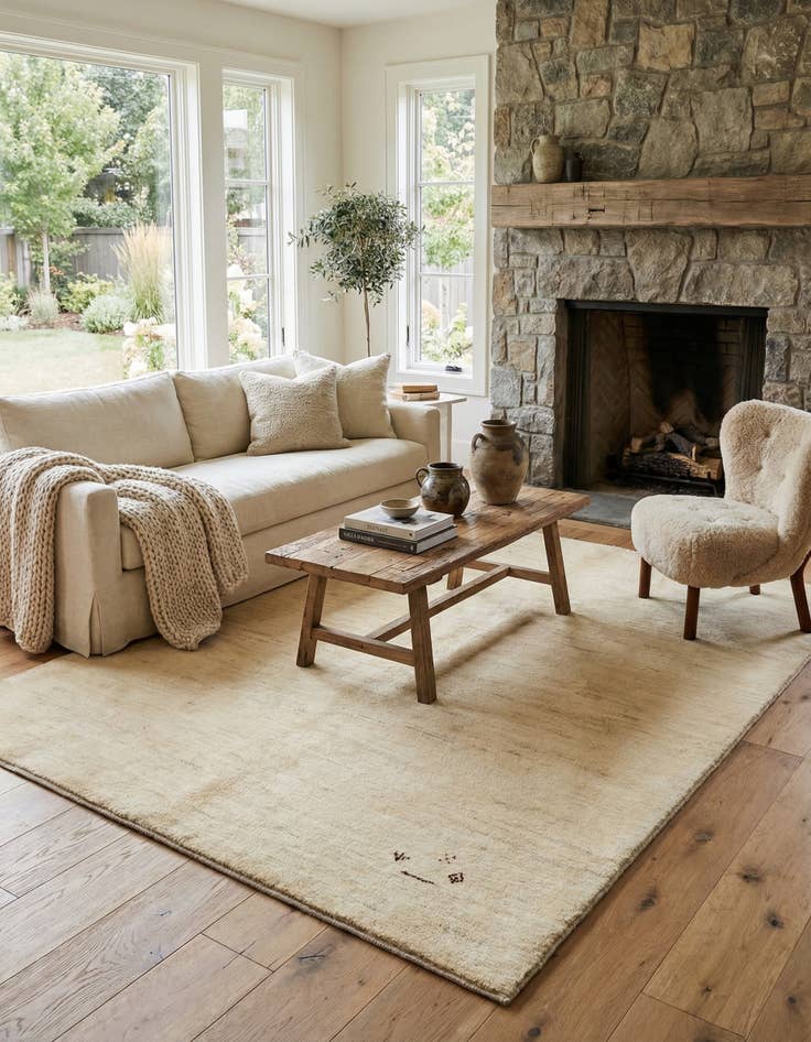 Detail image of 5' 1 x 6' 2 Hand Knotted Gabbeh Shouli Persian Wool Rug