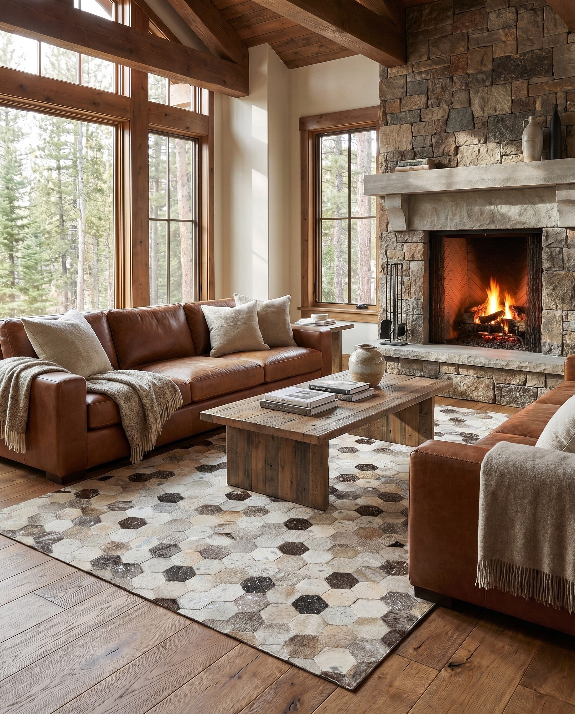 5' 1 x 8' Cowhide - Patchwork Rug