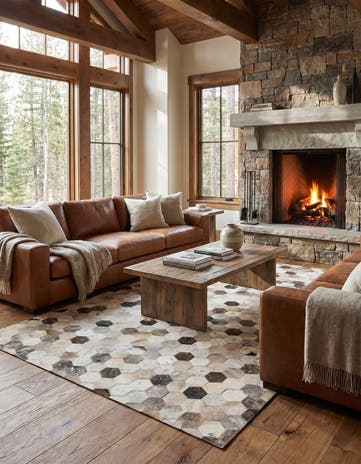 5' 1 x 8' Cowhide - Patchwork Rug