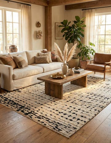 5' 8 x 8' 4 Hand Knotted Moroccan Wool Rug