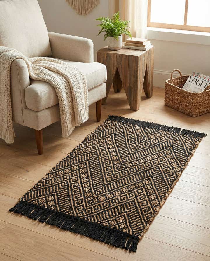 2' x 3' 1 Handmade Braided Jute Rug