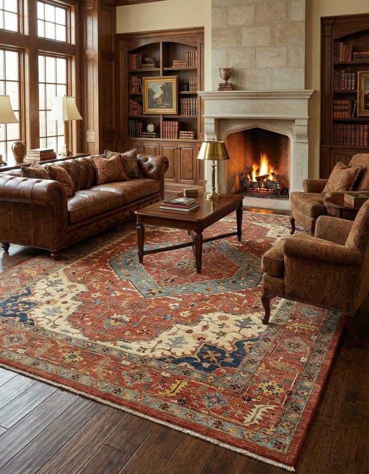 Detail image of 9' 3 x 11' 7 Serapi Wool Rug