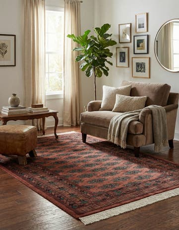 4' 2 x 6' 2 Hand Knotted Bokhara Wool Rug