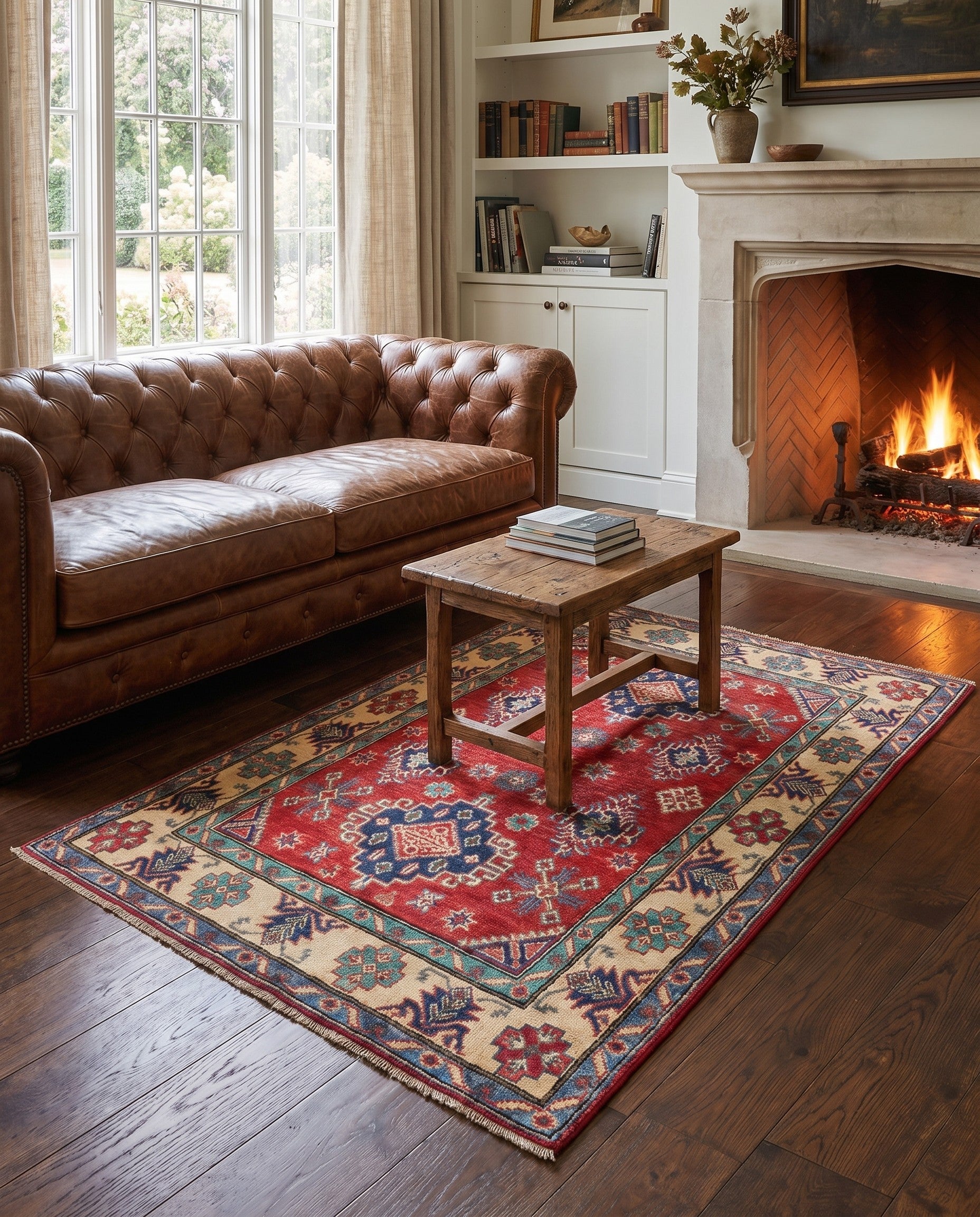 3' 4 x 5' Hand Knotted Kazak Rug