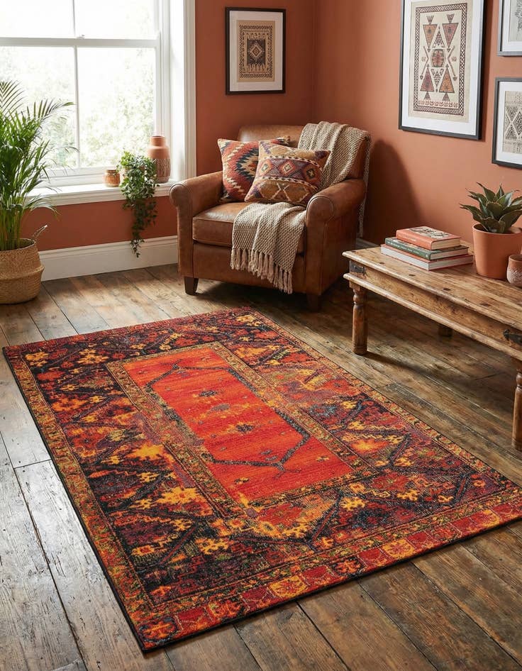 Detail image of  2' x 3'  Washable Tribal Indoor / Outdoor Rug