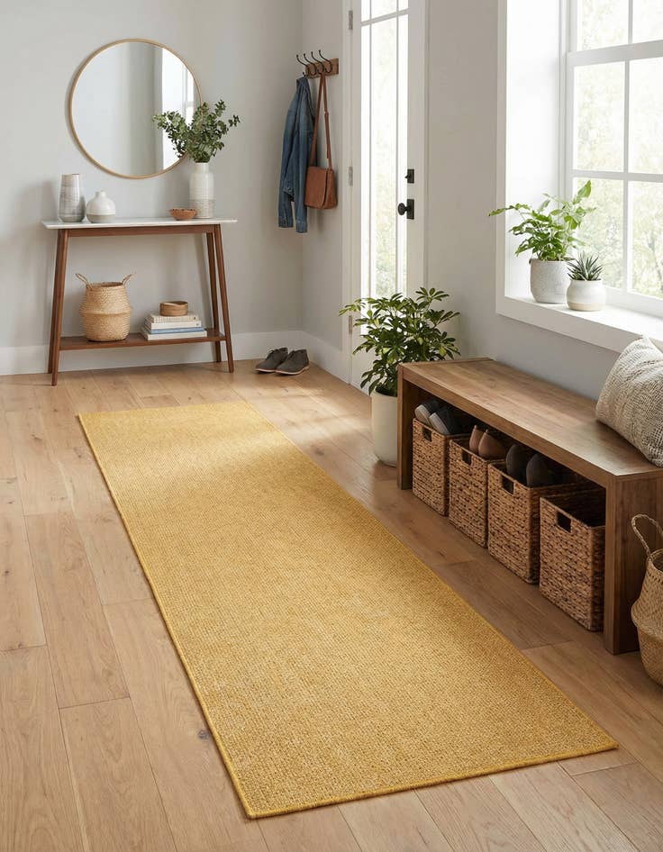 Detail image of 2' 7 x 12'  Washable Solid Indoor / Outdoor Runner Rug