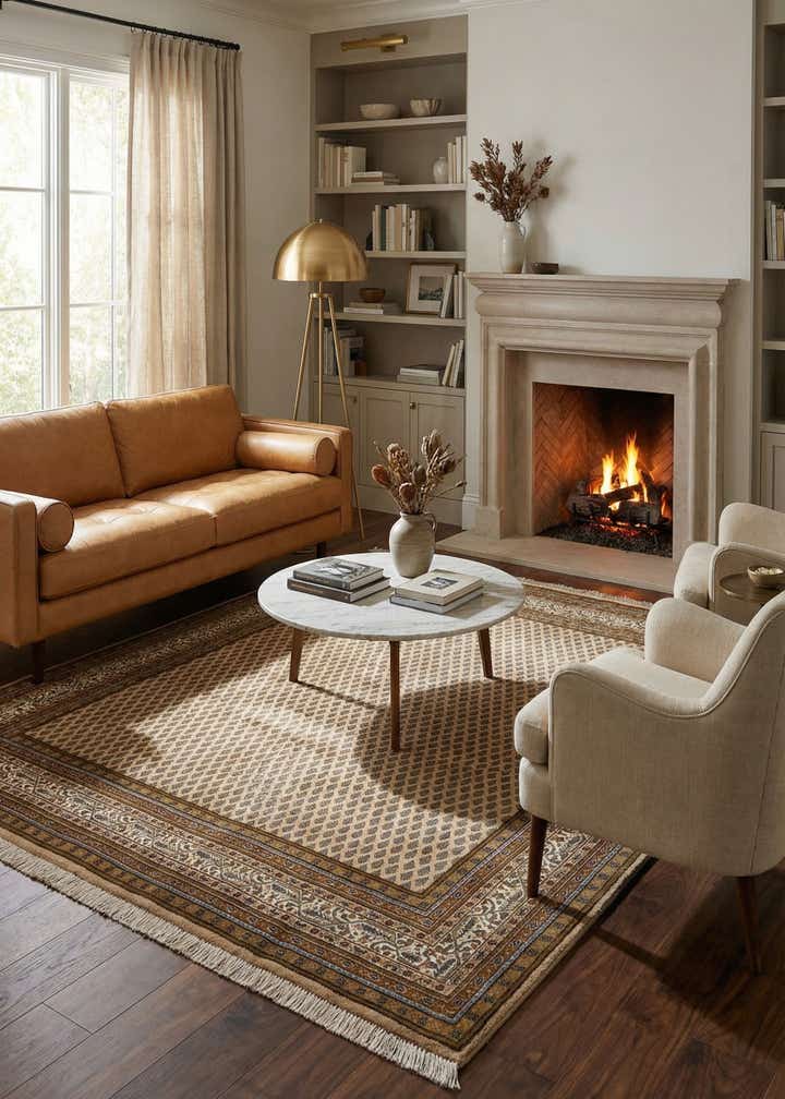 6' 4 x 6' 8 Mir Square Rug