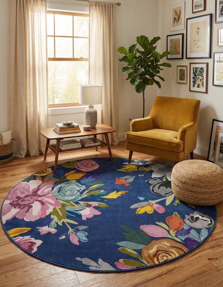 Detail image of 5' 3 x 5' 3 Blossom Round Rug
