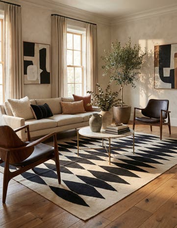 5' 6 x 7' 5 Hand Woven Kilim Modern Wool Rug
