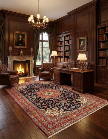 6' 9 x 10' Hand Knotted Qom Persian Rug