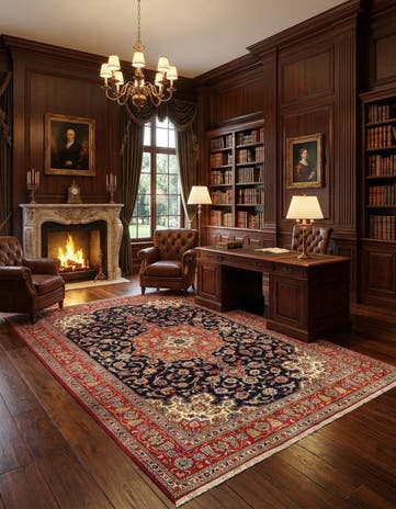6' 9 x 10' Hand Knotted Qom Persian Rug