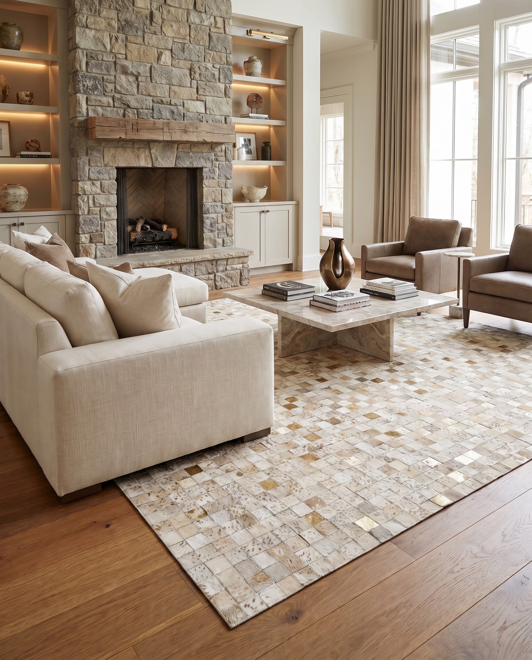 5' 4 x 7' 6 Cowhide Stocks Rug