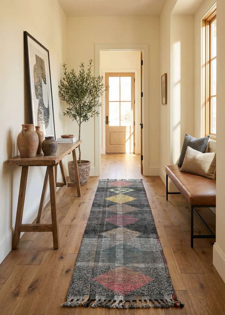 2' 6 x 12' 5 Hand Knotted Moroccan Wool Runner Rug