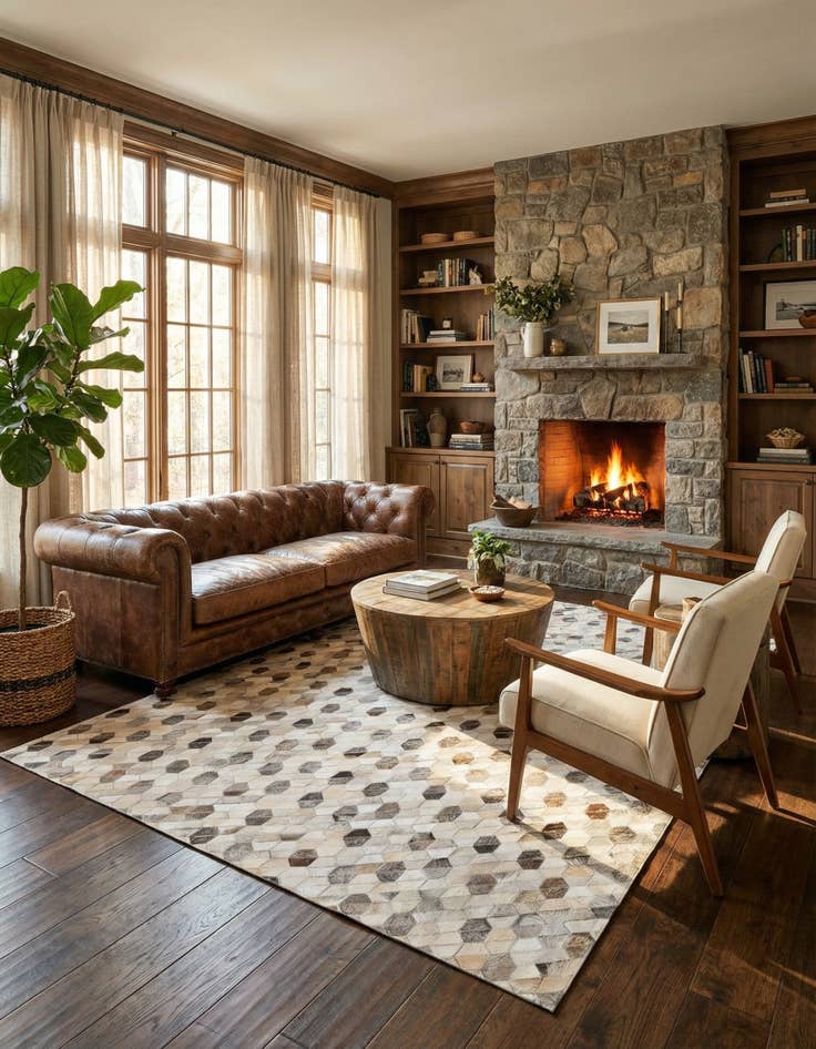 Detail image of  5' 2 x 7' 5 Cowhide Rug