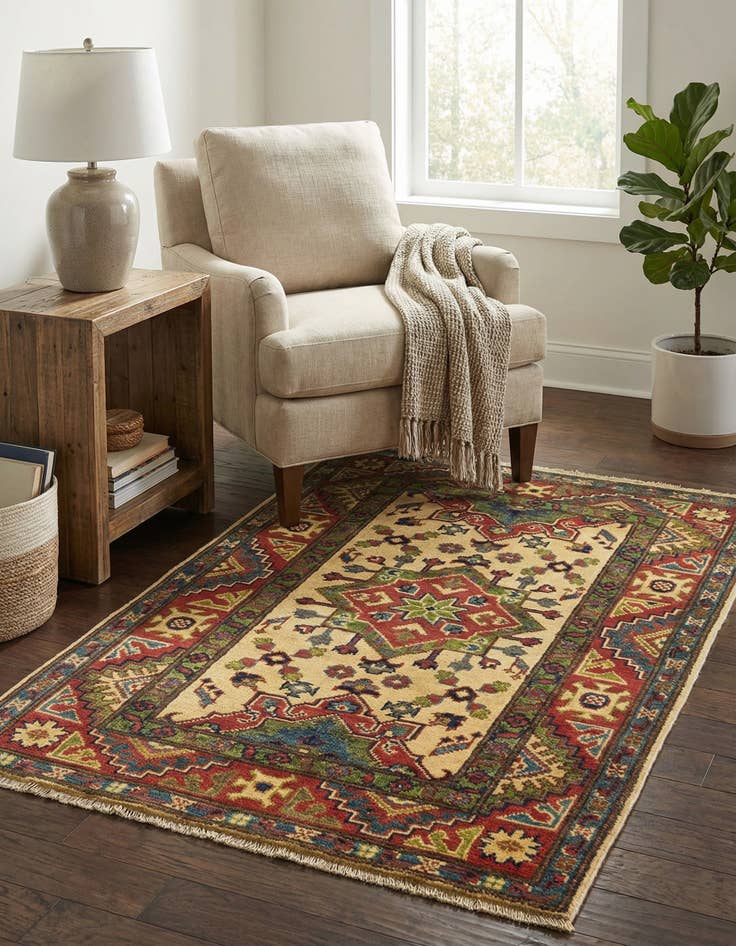 Detail image of  2' 9 x 3' 11  Hand Knotted Kazak Rug