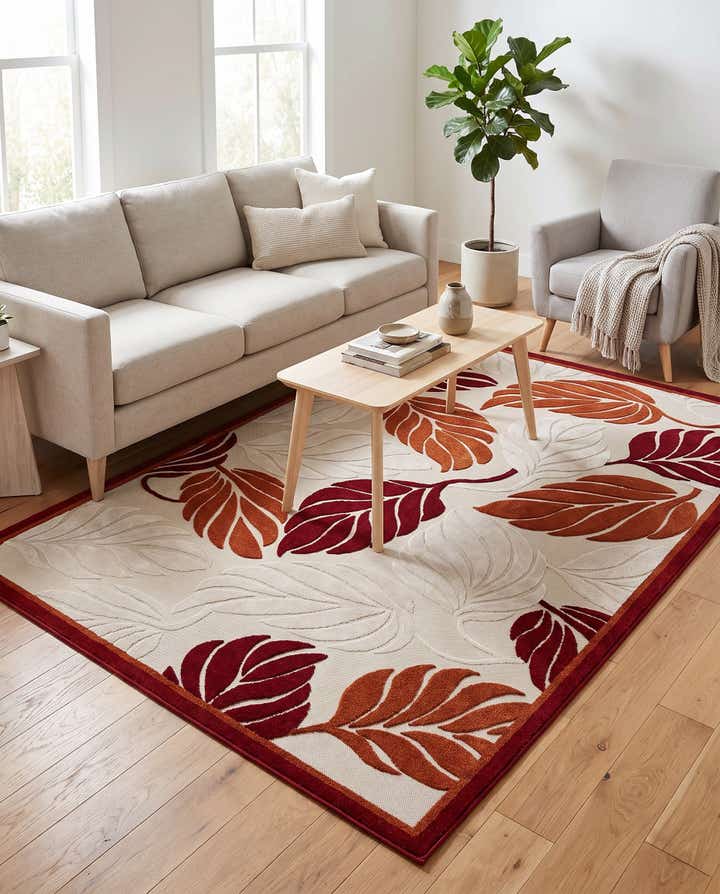 6' x 9' Easy-Clean Botanical Indoor / Outdoor Rug