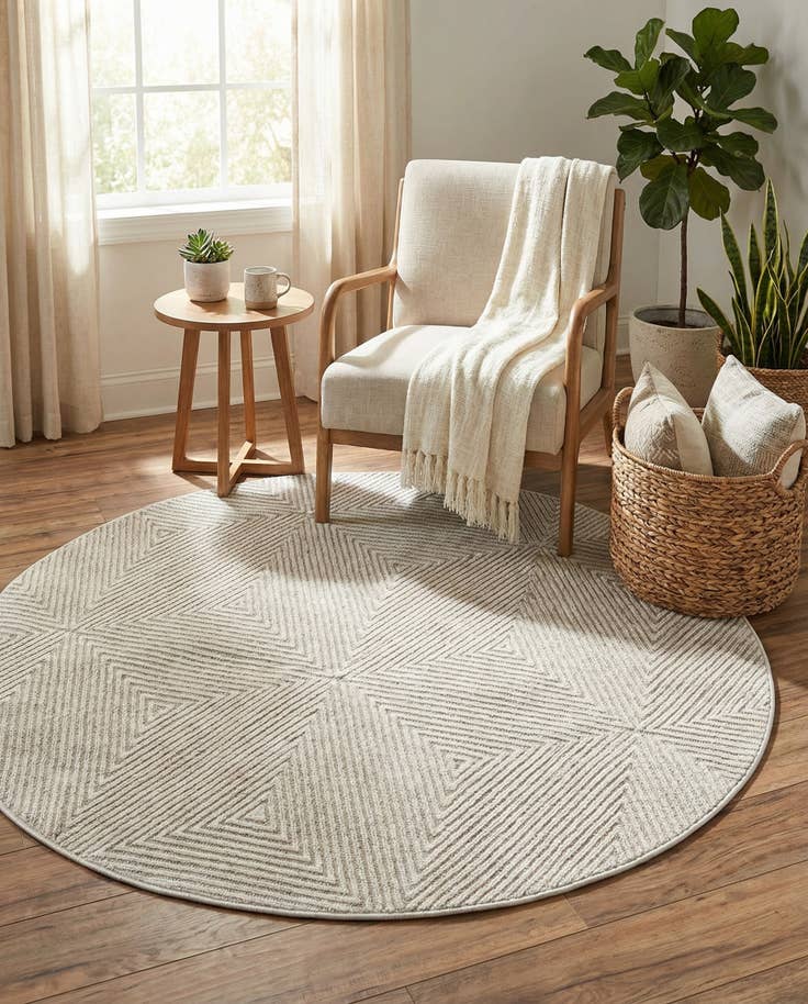 Detail image of 5' x 5' Easy-Clean Sabrina Soto Indoor / Outdoor Round Rug